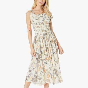 FREE PEOPLE Isla Floral Midi Sundress In Ivory